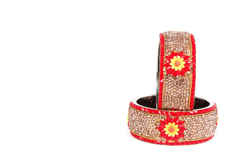 Ethnic Traditional Indian Bangle Wear in Wrist.