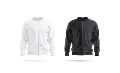 Blank black and white bomber jacket mock up, front view © Alexandr Bognat