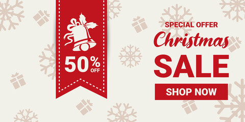Fototapeta na wymiar Christmas and winter sale promotion marketing banner/poster. Vector to increase your sales.