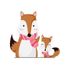 hand drawn fox during winter