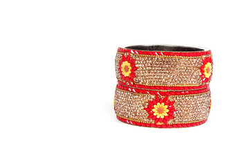 Ethnic Traditional Indian Bangle Wear in Wrist.