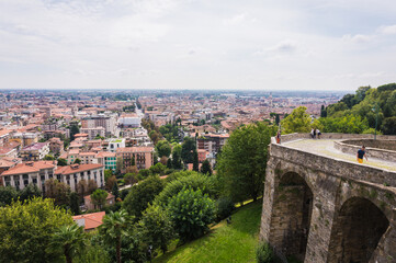 Obraz premium BERGAMO, ITALY - SEPTEMBER 8, 2019: Bergamo old city - Citta Alta, Italy