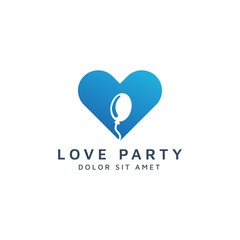 love and balloon negative space logo design