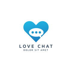 love and chat negative space logo design