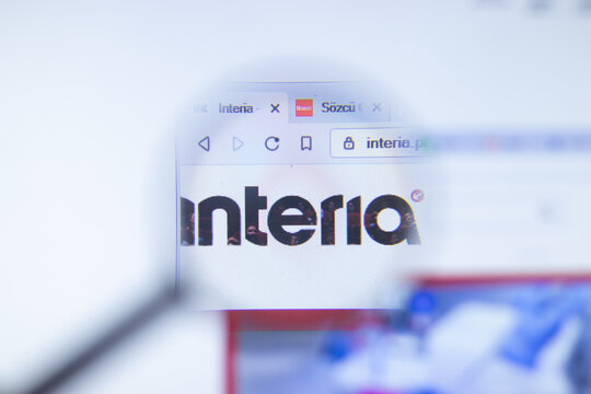 New York, USA - 29 September 2020: interia.pl Interia company website with logo close up, Illustrative Editorial