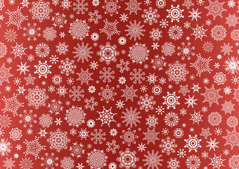 Naklejka na ściany i meble Red Christmas elegant background with snowflakes. Postcard templates.
