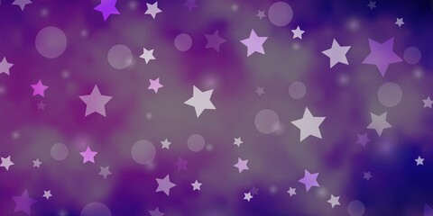 Light Purple vector layout with circles, stars.