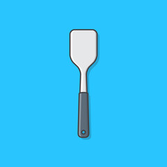 Stainless Steel Kitchen Spatula Vector Icon Illustration. Kitchen Utensil For Cooking Flat Icon