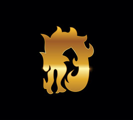 Golden Dragon Monogram Letter D