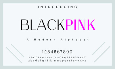 Blackpink font. Elegant alphabet letters font and number. Classic Copper Lettering Minimal Fashion Designs. Typography fonts regular uppercase and lowercase. vector illustration