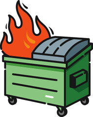 Dumpster Fire Filled Outline Icon - 391262041