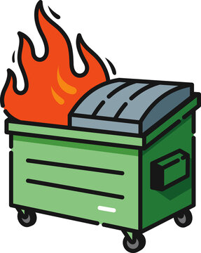 Dumpster Fire Filled Outline Icon