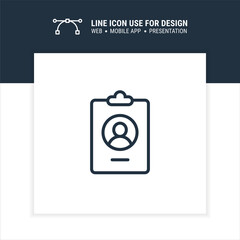Identity Id Card vector symbol outline stroke graphic design single icon illustration