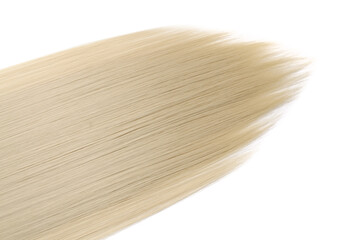 close up of clip in straight blonde synthetic hair extensions