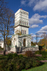 white tower in Alexander Park, Pushkin, Saint Petersburg