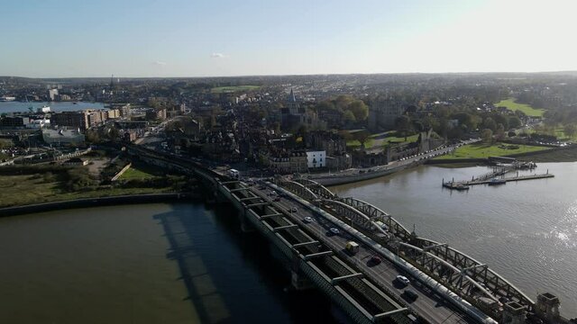 Rochester Bridge&nbsp;with traffic Drone footage