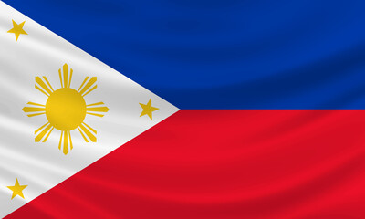 Philippines flag waving in the wind