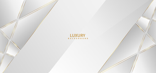 Abstract white background with golden line luxury.