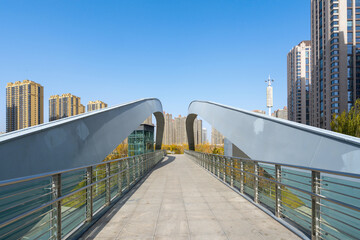Pedestrian bridge of Sports Center in Taiyuan City, Shanxi Province, China