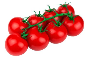 branch with ripe tomatoes, isolate on a white background, cocktail tomatoes
