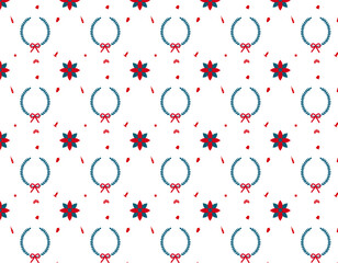 pattern background of green and red christmas icons