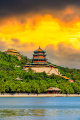 Obraz premium Imperial Summer Palace in Beijing at sunset,China.