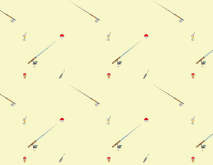 pattern background, various fishing objects