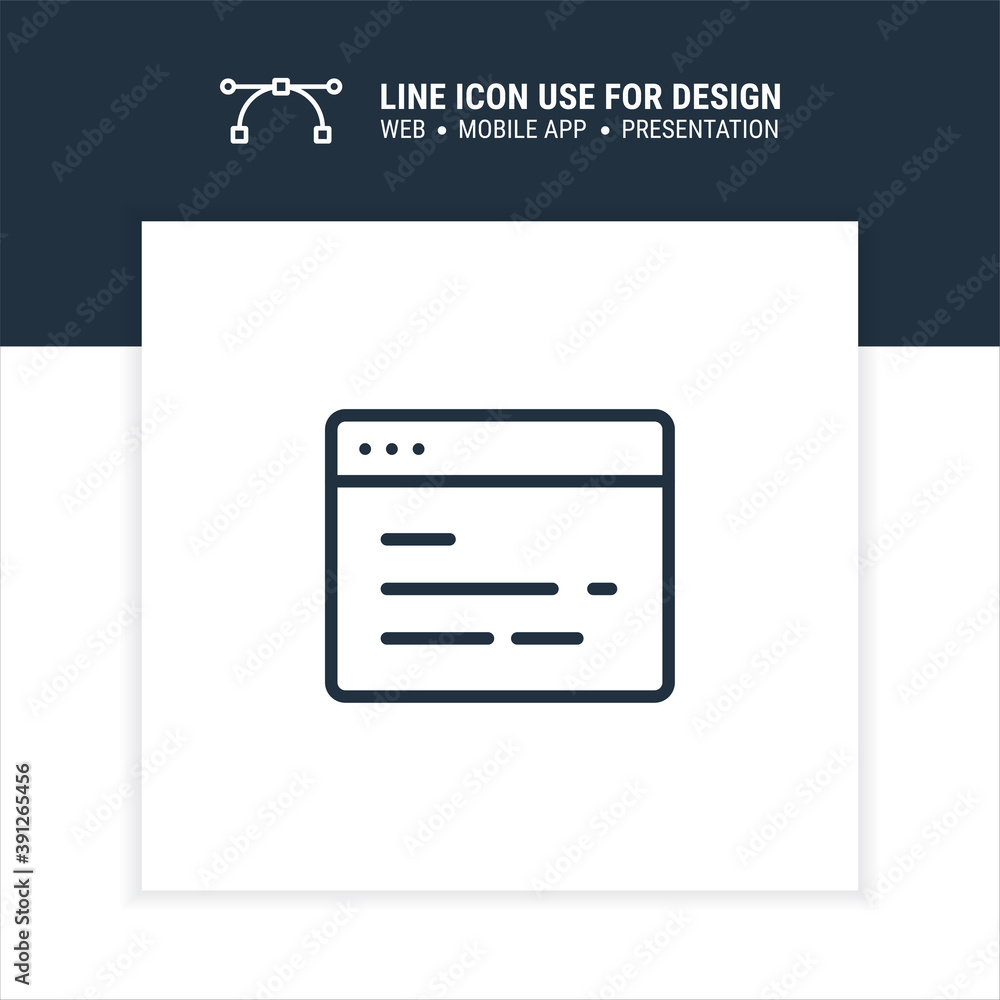 Poster coding vector symbol outline stroke graphic design single icon illustration