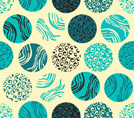 japan seamless circular stamps ivory blue