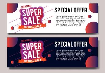 banner with modern design colorful gradient.banner sale template