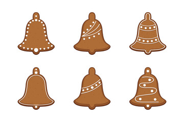 Christmas gingerbread bells. Vector illustration