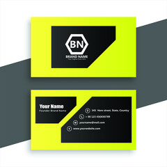  Yellow and black color simple business card vector template