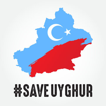 save Uyghur vector Illustration with uyghur map