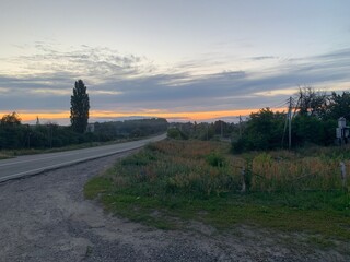 Obraz premium sunset over the river