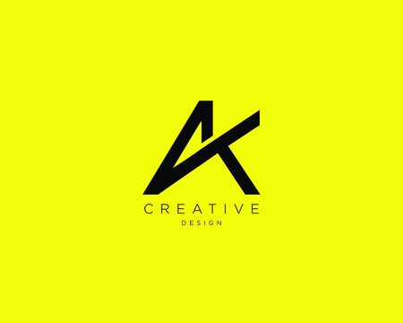 Creative and Minimalist Letter AK Logo Design , AK Monogram