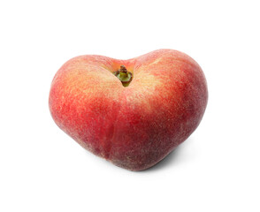 Fresh ripe donut peach isolated on white