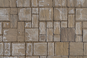 Abstract textured geometric background. Paving slabs. Seamless texture of paving slabs. Tile design. Grunge texture.