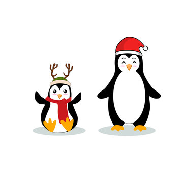 penguin vector image for christmas day