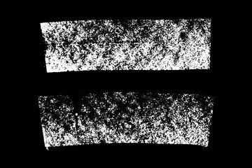 Set of grunge white chalk texture stripe brush on black background