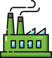 Factory Manufacturing Filled Outline Icon