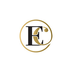 ec luxury logo design vector icon symbol circle - obrazy, fototapety, plakaty
