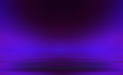Abstract dark futuristic background. Ultraviolet multicolored beams of neon light reflect off the water. Background of empty stage show, beach party. 3d illustration