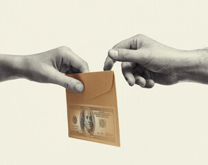 Bribe giving between two people. Bribe-giving, hidden wages, salaries black payments, tax evasion.