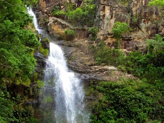 Plakat Saw Blue waterfall in Bom Jardim - matogrosso - Brazil.