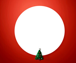 Fototapeta premium Christmas cushion tree overhead view - flat lay