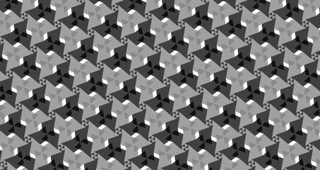 repetitive abstract geometric monochrome pattern-6b_3b of the six sided polygon-6b