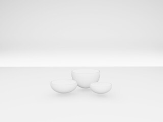 3d Render image, Product podium display or Showcase, Background studio in white on white.
