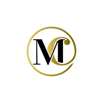 mc luxury logo design vector icon symbol circle