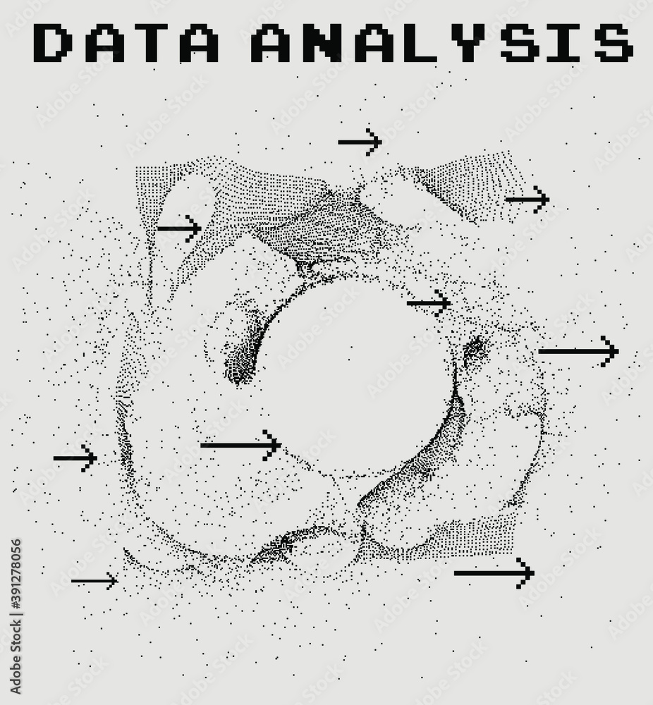 Aufkleber Abstract data visualization. Concept of information analysis and complex computations.