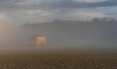 house in the fog